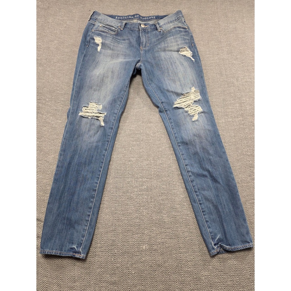 ARTICLES OF SOCIETY Womens Jeans Distressed Blue‎ Straight Leg Size 29